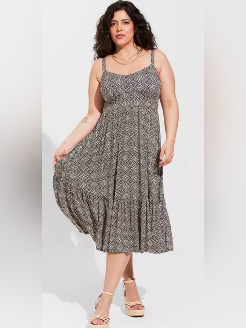 Torrid Midi Super Soft Tiered Dress
